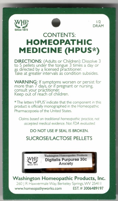 Label (Digitalis 30c)